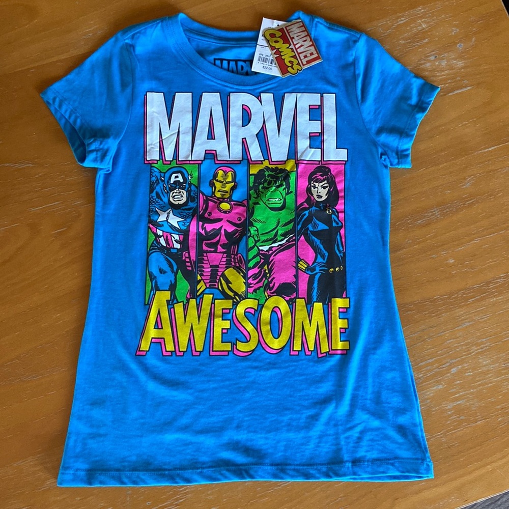 Marvel T-Shirt Girls Medium Brand New with Tags